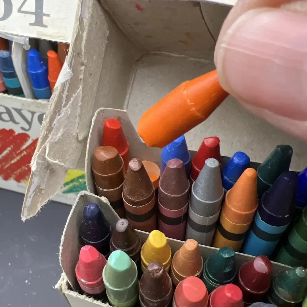 2 Boxes 1986 Lovette 64 Count Crayons In Original Box Opened/USED Non Toxic VTG